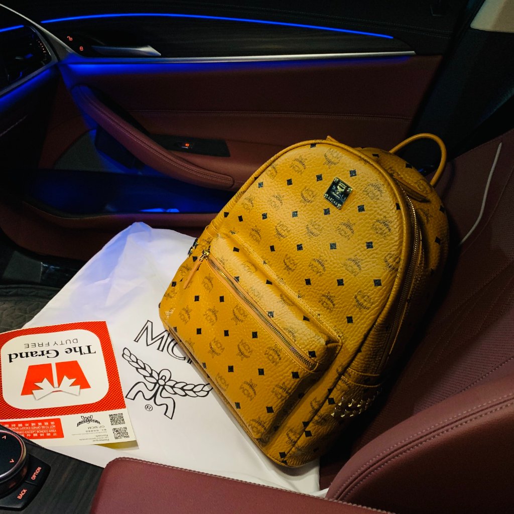 Mcm Monogram Side Riveted Backpack